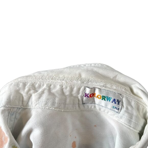 Vintage Kolorway USA Denim Button Up Shirt Womens Large Hand Painted Art to Wear - Picture 14 of 14